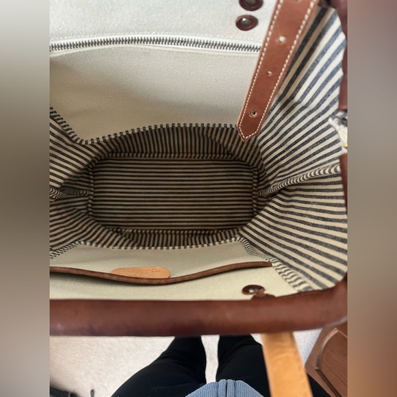 Elegant Canvas and Leather Shoulder Bag - Picture 8 of 10